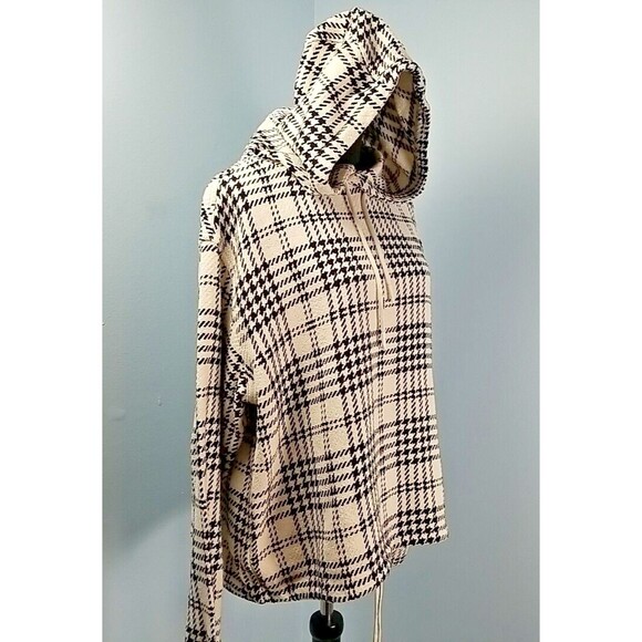 Zara Men Herringbone Plaid Hooded Jacket Large X Large Don't Crave the Fantasy - Picture 10 of 12